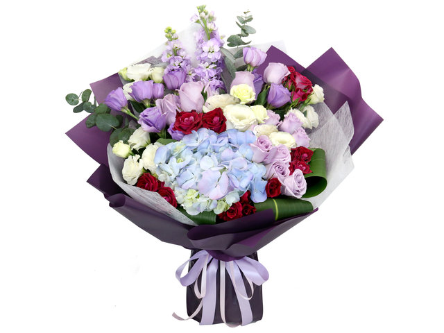 Florist Flower Bouquet - Purple Rose Bouquet AE04 - BT0717A7 Photo