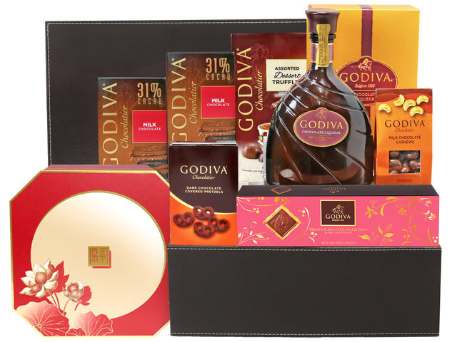 Mid-Autumn Gift Hamper - Mid Autumn Peninsula Moon Cake With Premium Godiva Food Gift Hamper FH127 - MH0730A3 Photo