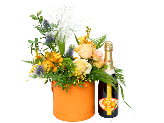 Order Flowers in Box - Chandon with Flower Gift Set FB04 - BX0528A4 Photo